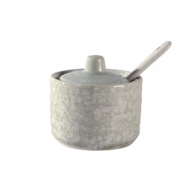 Japonská keramická fľaša na korenie, dóza na korenie s viečkom, lyžicou, nádoba na korenie, kreatívne soľničky a koreničky, kuchynské náčinie