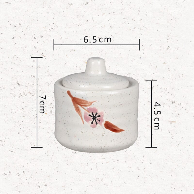 Japonská keramická fľaša na korenie, dóza na korenie s viečkom, lyžicou, nádoba na korenie, kreatívne soľničky a koreničky, kuchynské náčinie