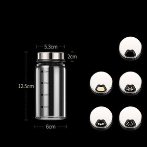 Sklenené koreničky, kuchynské korenie, organizér na soľ, korenie, cukor, bylinky, obilniny, domáce potreby s mierkou