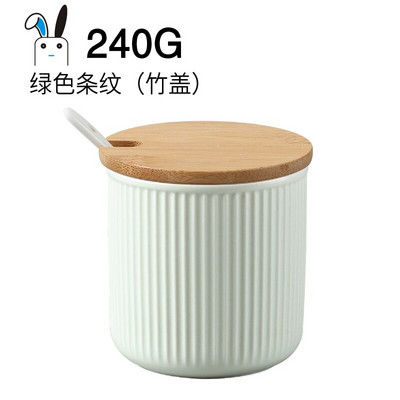 Jednotlivý hrniec s jednou nádržou, keramická koreniaca soľnička, olejnička, kuchynské potreby, čínska koreniaca krabica pre domácnosť s lyžičkou a vekom