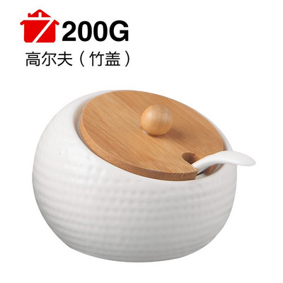 Jednotlivý hrniec s jednou nádržou, keramická koreniaca soľnička, olejnička, kuchynské potreby, čínska koreniaca krabica pre domácnosť s lyžičkou a vekom