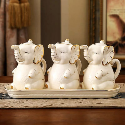 Keramički slon Boca za ulje za začine Set staklenki za začine Sol i papar Posuda za šećer Posuda za ocat Spremnik za umak Kuhinjski alati za kuhanje