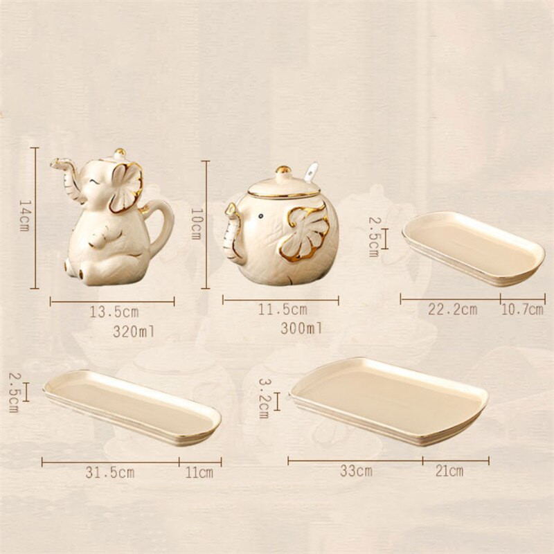 Keraminis dramblių prieskonių aliejaus butelis Prieskonių indelių rinkinys Druskos ir pipirų plaktuvai Cukraus dubuo acto padažo bakas Virtuvės gaminimo įrankiai