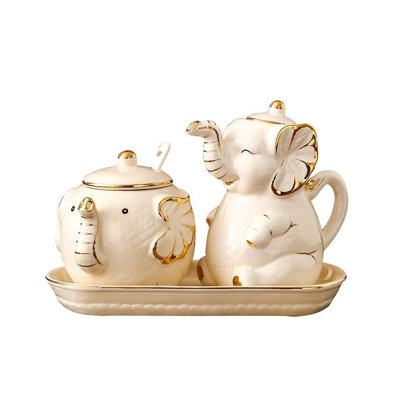 Keraminis dramblių prieskonių aliejaus butelis Prieskonių indelių rinkinys Druskos ir pipirų plaktuvai Cukraus dubuo acto padažo bakas Virtuvės gaminimo įrankiai