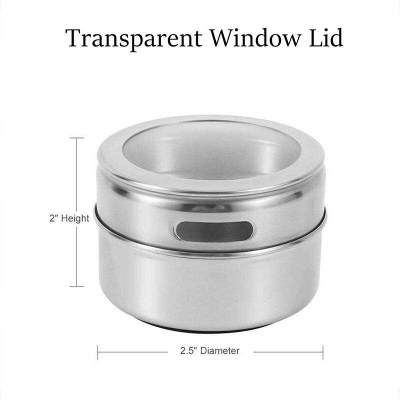 Nerezová oceľová korenie dóza magnetická prachotesná viditeľná fľaša na korenie vonkajšia grilovacia korenie 6/9/12/15 ks