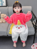 Plyšový overal s dlhým rukávom a aplikáciou pre dievčatá