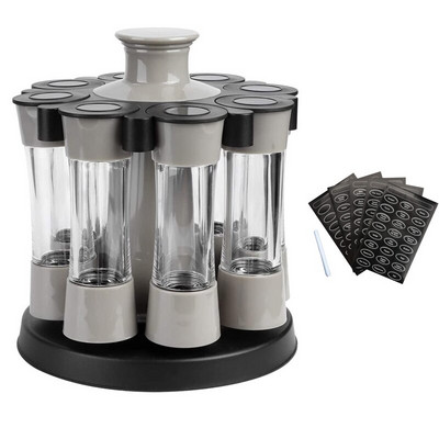 8 ks/sada 360 otočných stojanov na koreniny, sada korenia, kávový a cukorný uzáver, stojan na nádoby na korenie, kuchynský kuchynský úložný priestor na korenie