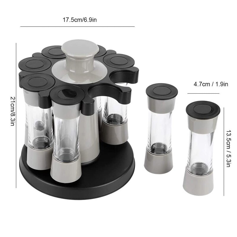 8 ks/sada 360 otočných stojanov na koreniny, sada korenia, kávový a cukorný uzáver, stojan na nádoby na korenie, kuchynský kuchynský úložný priestor na korenie
