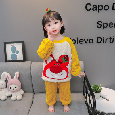 Dječja plišana pidžama za djevojčice s vezom