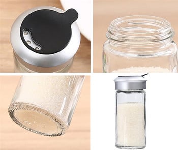 10 τμχ/8 τεμ./1 τεμ. Διαφανές γυάλινο gadgets κουζίνας Spice Pepper Shaker Βάζο μπαχαρικών Περιστρεφόμενο κάλυμμα Μπουκάλι ζάχαρης Μπουκάλι ζάχαρης