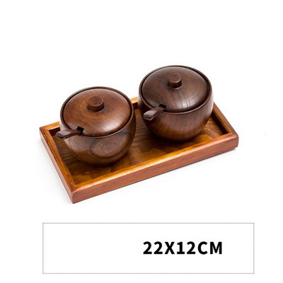 Kreatívna drevená korenie v nádobe na korenie, soľnička, korenie, fľaša na korenie s viečkom a lyžicou, kuchynské náradie na varenie