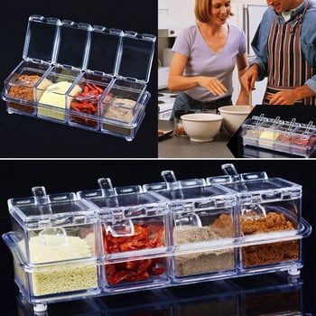 Crystal Clear Seasoning Rack Γλάστρες μπαχαρικών Κουτί αποθήκευσης Κουτί καρυκευμάτων Ακρυλικό ράφι μπαχαρικών Δοχείο καρυκεύματα Βάζο Αξεσουάρ κουζίνας