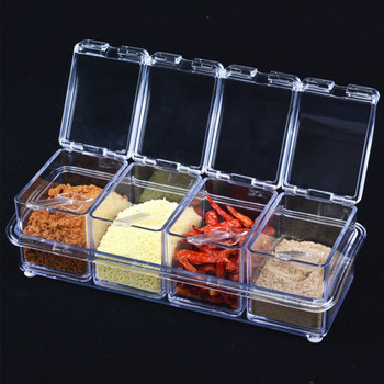 Crystal Clear Seasoning Rack Γλάστρες μπαχαρικών Κουτί αποθήκευσης Κουτί καρυκευμάτων Ακρυλικό ράφι μπαχαρικών Δοχείο καρυκεύματα Βάζο Αξεσουάρ κουζίνας