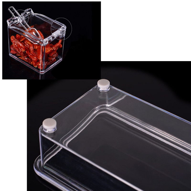 Krištáľovo číry stojan na korenie, korenie v kvetináčoch, úložný box na korenie, akrylový stojan na korenie, nádoba na korenie, kuchynské doplnky