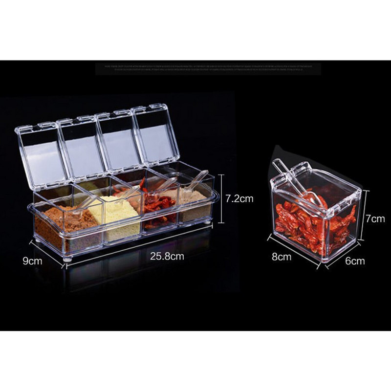 Krištáľovo číry stojan na korenie, korenie v kvetináčoch, úložný box na korenie, akrylový stojan na korenie, nádoba na korenie, kuchynské doplnky