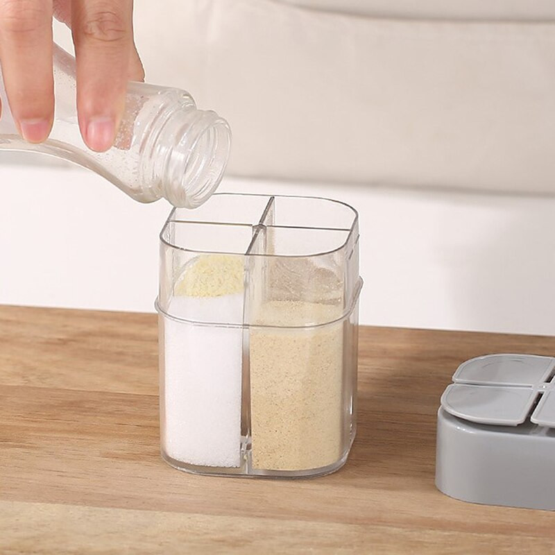 Krabica na bylinky, kuchynské potreby, cukor, soľ, korenie, fľaša, nádoby na prášok, viacpriehradkové koreničky, úložný nástroj