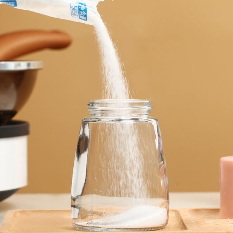 Priehľadná fľaša na korenie, soľ a korenie s viečkom, kuchynská nádoba na korenie odolná voči vlhkosti
