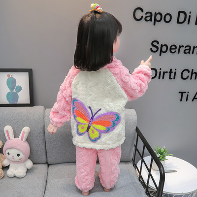 Zimné páperové pyžamo s gombíkmi - dvojdielne