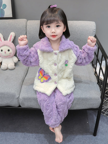 Zimné páperové pyžamo s gombíkmi - dvojdielne