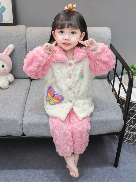 Zimné páperové pyžamo s gombíkmi - dvojdielne