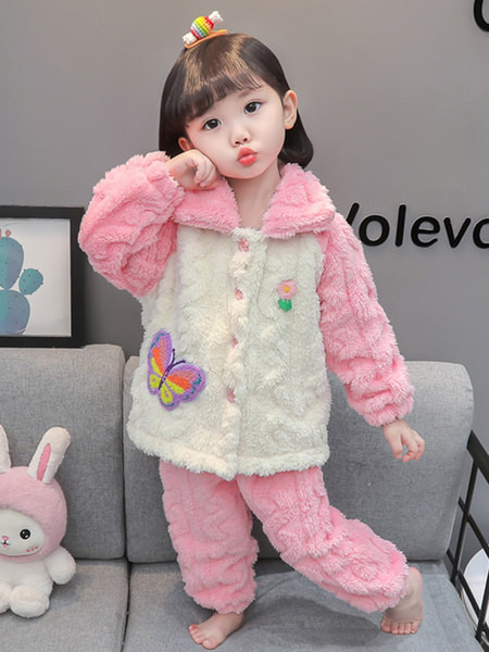 Zimné páperové pyžamo s gombíkmi - dvojdielne