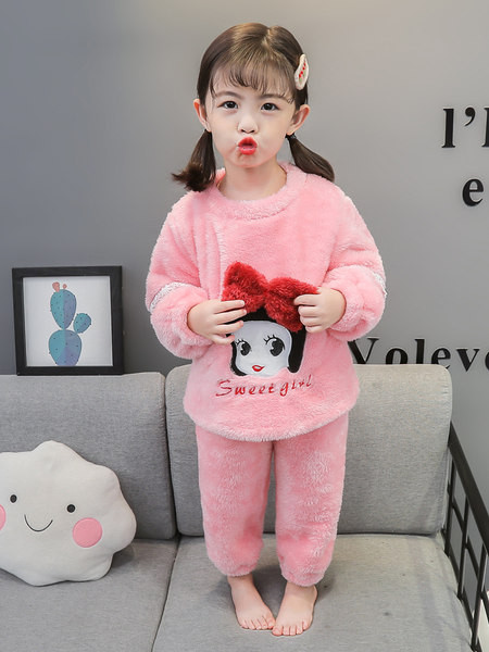 Plišana pidžama za djevojčice s čipkom