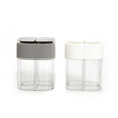 Skaidrus prieskonių stiklainis 4 viename druskos ir pipirų prieskonių buteliukas su dangteliu Virtuvė Drėgmei atsparus prieskonių skrudinimo indas