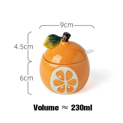 Kreatívny ovocný melón v tvare keramickej koreniacej nádoby, fľaša na korenie, skladovacia nádrž na korenie, kuchynské dekoračné stojany, cukornička s viečkom a lyžičkou.