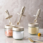 1ks viacúčelová korenie nádoba s teleskopickou lyžicou fľaša na korenie kuchynské potreby dávkovač gadgety
