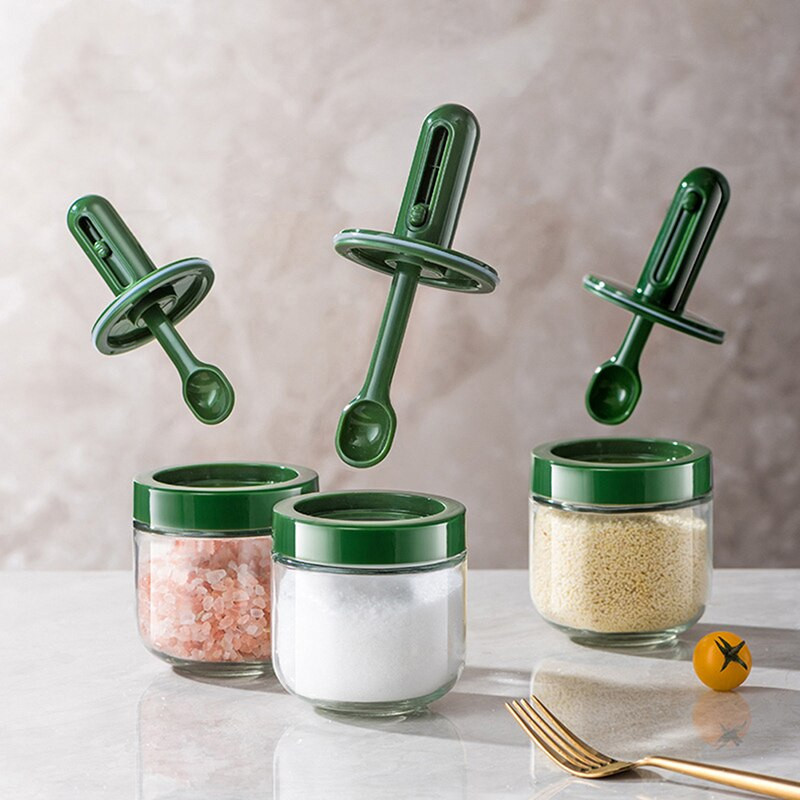 1ks viacúčelová korenie nádoba s teleskopickou lyžicou fľaša na korenie kuchynské potreby dávkovač gadgety