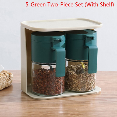 Konyhai üvegfűszeres edény tetővel Kanál Só Cukor adagoló Fűszerpaprika shaker Fűszerüveg Fűszeres üveg Tartály