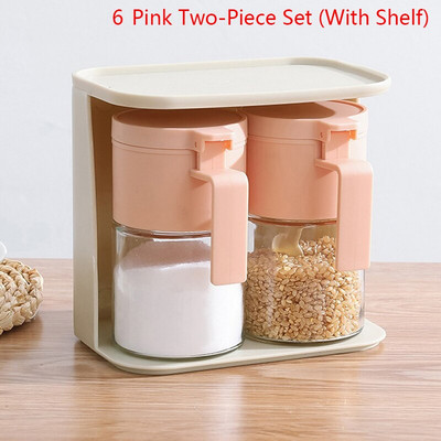 Konyhai üvegfűszeres edény tetővel Kanál Só Cukor adagoló Fűszerpaprika shaker Fűszerüveg Fűszeres üveg Tartály