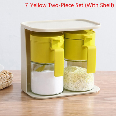 Konyhai üvegfűszeres edény tetővel Kanál Só Cukor adagoló Fűszerpaprika shaker Fűszerüveg Fűszeres üveg Tartály