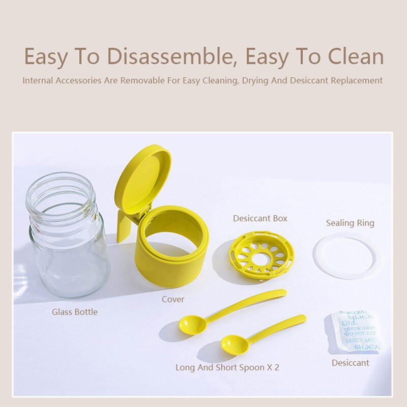 Konyhai üvegfűszeres edény tetővel Kanál Só Cukor adagoló Fűszerpaprika shaker Fűszerüveg Fűszeres üveg Tartály