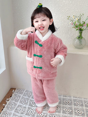 Детска плюшена пижама за момичета 