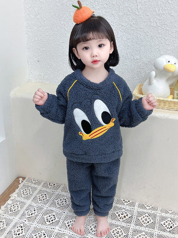 Детска плюшена пижама с бродерия
