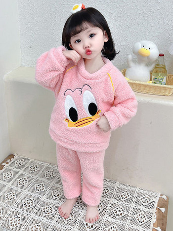 Детска плюшена пижама с бродерия