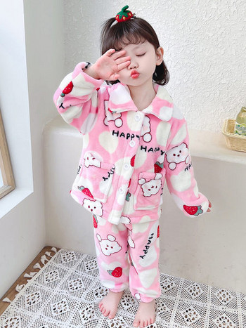 Детска пижама от две части за момичета -подходяща за зимата