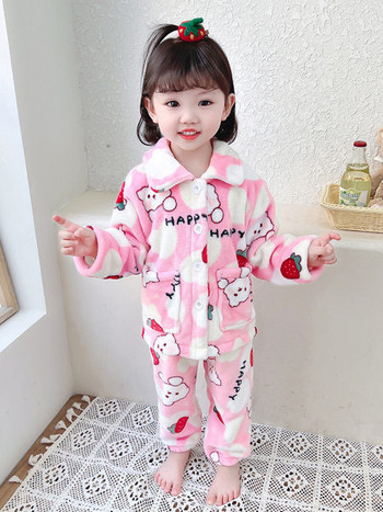 Детска пижама от две части за момичета -подходяща за зимата