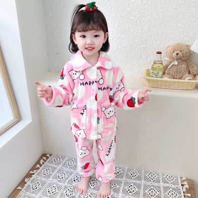 Dječja dvodijelna pidžama za djevojčice - pogodna za zimu