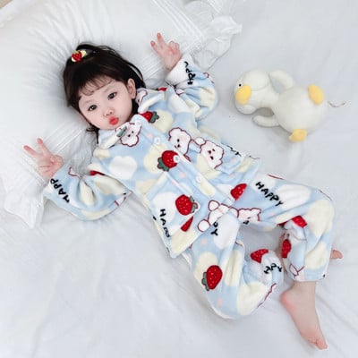 Dječja dvodijelna pidžama za djevojčice - pogodna za zimu