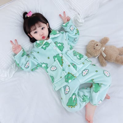 Dječja dvodijelna pidžama za djevojčice - pogodna za zimu