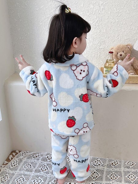 Dječja dvodijelna pidžama za djevojčice - pogodna za zimu