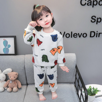 Dječja plišana pidžama za djevojčice sa šarenim printom