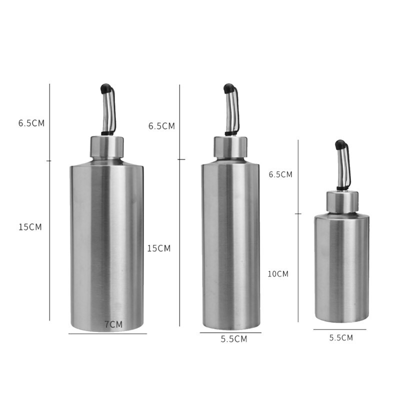3 ks fľaša na kuchynský olej z nehrdzavejúcej ocele, nepriepustná sójová omáčka, ocot, zásobník na vodu, rozprašovač na grilovanie 250/350/550 ml