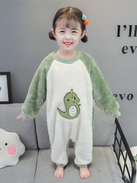 Jesenný/zimný overal pre dievčatá s vyšívanou aplikáciou