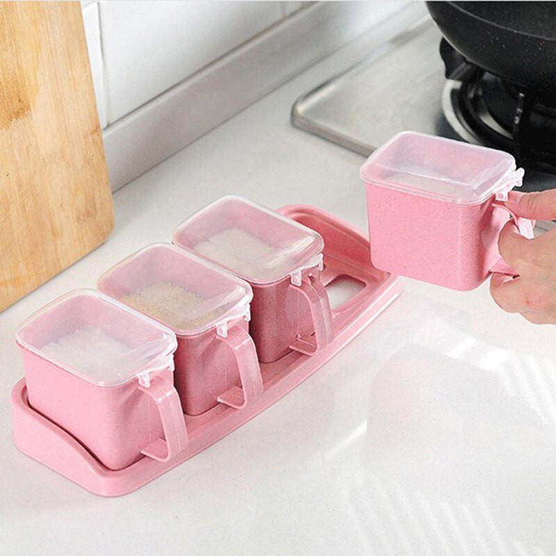 1 sada nádob na korenie so soľou a korením s lyžicou, úložný box na korenie, sada fliaš na korenie, kuchynské príslušenstvo