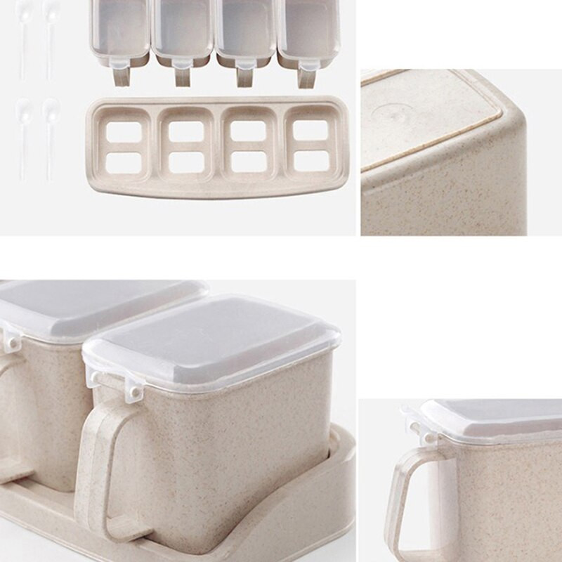 1 sada nádob na korenie so soľou a korením s lyžicou, úložný box na korenie, sada fliaš na korenie, kuchynské príslušenstvo