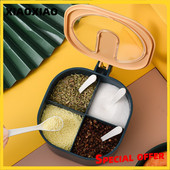 Tekvicové korenie na korenie Dóza na soľ a korenie s viečkom Priehľadná nádoba na korenie Úložný box na korenie Kuchynský box na korenie