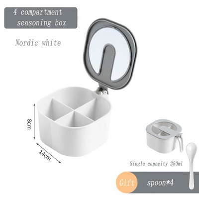 Tekvicové korenie na korenie Dóza na soľ a korenie s viečkom Priehľadná nádoba na korenie Úložný box na korenie Kuchynský box na korenie